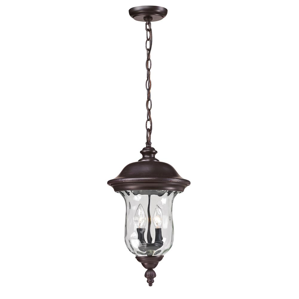 Z-Lite 533CHM-RBRZ Outdoor Chain Light in Bronze with a Clear Waterglass Shade